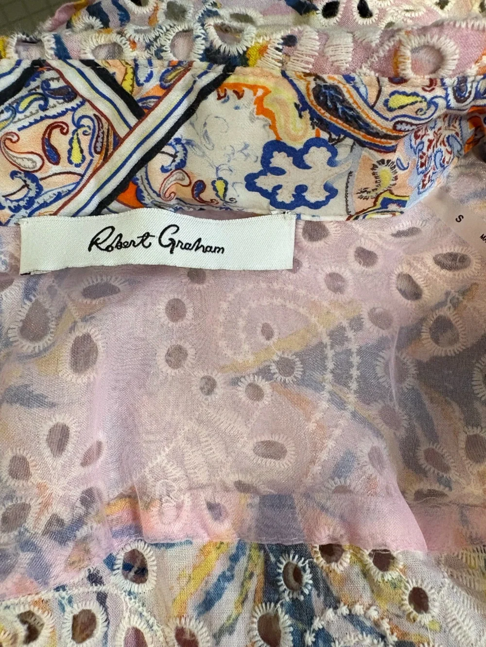 Robert Graham Patterned Eyelet Buttondown - Picture 6 of 7